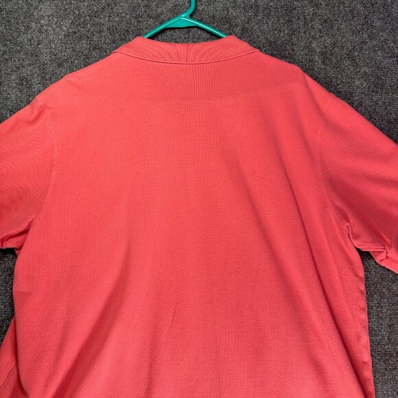 Vineyard Vines Polo Shirt Mens Large Pink Salmon Short  Sleeve  Logo Split Hem - Picture 5 of 5